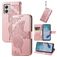 Mobigear Butterfly Motorola Moto E13 Hülle Klapphülle Geldbörse - Roségold