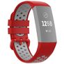 Mobigear Sport Plus Buckle Silikon Fitbit Charge 4 Armband Dornschließe - Rot / Grau