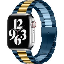 Mobigear Antwerp Edelstahl Apple Watch Armband Faltschließe - 42/41/40/38 mm - Blau / Gold