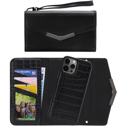 Mobilize Elegant Magnet iPhone 12 Pro Max Hülle Abnehmbare 2in1 Clutch - Black Croco