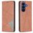 Mobigear Rhombus Slim Samsung Galaxy A37 Hülle Klapphülle - Braun