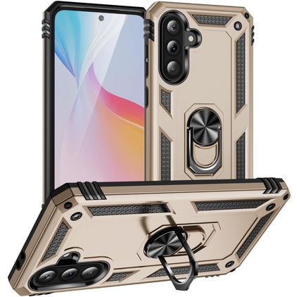 Mobigear Armor ring Samsung Galaxy A37 Hülle Hardcase Backcover Stoßfest mit Ringhalter - Gold