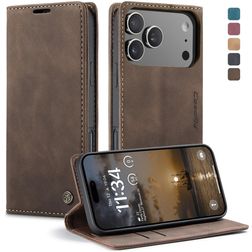 CaseMe 013 iPhone 17 Pro Hülle Klapphülle Geldbörse - Coffee