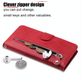 Mobigear Zipper iPhone 17 Pro Max Hülle Klapphülle Geldbörse - Rot
