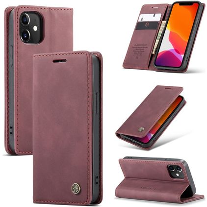 Caseme 013 iPhone 12 Mini Hülle Klapphülle Geldbörse - Rot