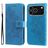 Mobigear Flowers iPhone 17 Pro Hülle Klapphülle Geldbörse - Blau