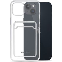 Mobilize Gelly Card Durchsichtig iPhone 14 Plus Hülle Flexibles TPU Backcover mit Kartenhalter - Transparent