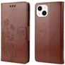 Mobigear Flowers iPhone 14 Hülle Klapphülle Geldbörse - Braun