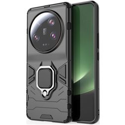 Mobigear Armor Ring Xiaomi 13 Ultra Hülle Hardcase Backcover Stoßfest mit Ringhalter - Schwarz