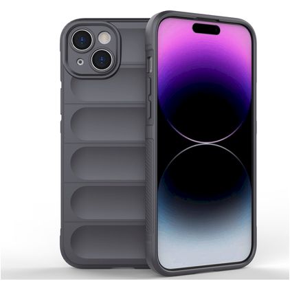 Mobigear Bumpy iPhone 15 Plus Hülle Flexibles TPU Backcover - Charcoal