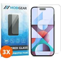 Mobigear iPhone 15 Panzerglas Gehärtetes Glas Displayschutz - Hüllenfreundlich (3er Pack)