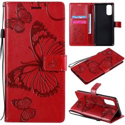 Mobigear Butterfly OPPO Reno 4 Hülle Klapphülle Geldbörse - Rot