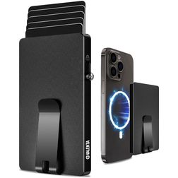 Valenta Cardprotector Clip Aluminium Kartenetui - 7 Karten - MagSafe Kompatibel - Schwarz