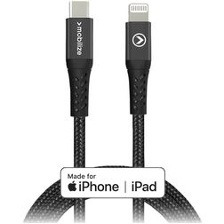 Mobilize Strong Nylon USB-C auf Apple Lightning Kabel MFI 1 m - Schwarz