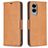 Mobigear Excellent Samsung Galaxy S25 Edge Hülle Klapphülle Geldbörse - Cognac