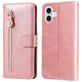 Mobigear Zipper iPhone 17 Hülle Klapphülle Geldbörse - Roségold