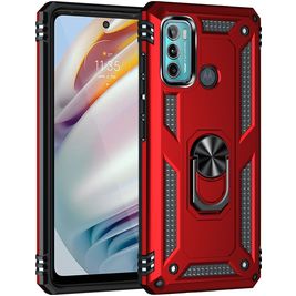 Mobigear Armor Ring Motorola Moto G60 Hülle Hardcase Backcover Stoßfest mit Ringhalter - Rot Mobigear Armor Ring Motorola Moto G60 Hülle Hardcase Backcover Stoßfest mit Ringhalter - Rot