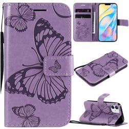 Mobigear Butterfly iPhone 12 Mini Hülle Klapphülle Geldbörse - Lila
