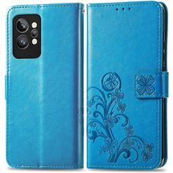 Mobigear Clover Realme GT2 Pro Hülle Klapphülle Geldbörse - Blau