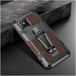 Mobigear Armor Stand iPhone 12 Pro Hülle Hardcase Backcover Stoßfest mit Ständer - Schwarz / Braun Mobigear Armor Stand iPhone 12 Pro Hülle Hardcase Backcover Stoßfest mit Ständer - Schwarz / Braun