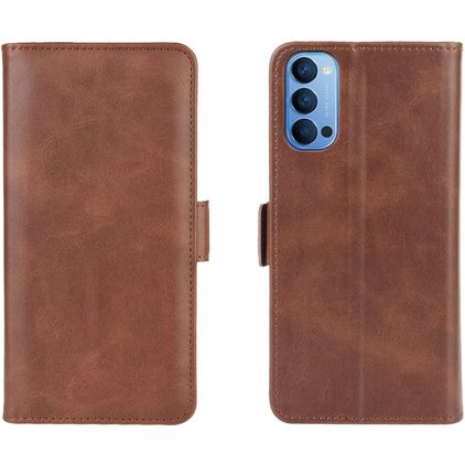 Mobigear Slim Magnet OPPO Reno 4 Hülle Klapphülle Geldbörse - Braun