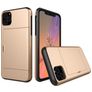 Mobigear Card iPhone 11 Pro Hülle Hardcase Backcover Stoßfest mit Kartenhalter - Gold