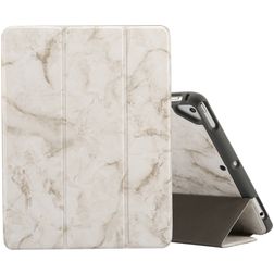 Mobigear Tri-Fold Marble iPad 6 (2018) Hülle Klapphülle + Stifthalter - Weiß