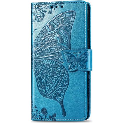 Mobigear Butterfly Samsung Galaxy A30s Hülle Klapphülle Geldbörse - Blau