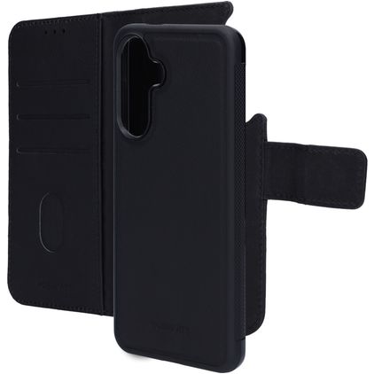 Mobiparts Samsung Galaxy A56 Hülle Echtes Leder Abnehmbare 2in1 Klapphülle Geldbörse - Schwarz