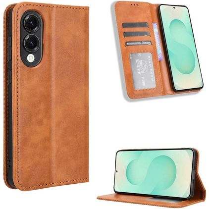 Mobigear Sensation Samsung Galaxy S25 Edge Hülle Klapphülle Geldbörse - Braun