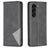 Mobigear Rhombus Slim Samsung Galaxy S23 Plus Hülle Klapphülle - Schwarz