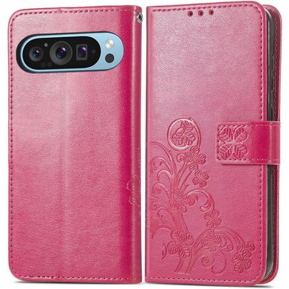 Mobigear Clover Google Pixel 10 Pro Hülle Klapphülle Geldbörse - Magenta
