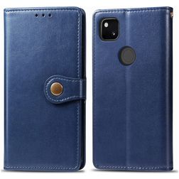 Mobigear Snap Button Google Pixel 4a Hülle Klapphülle Geldbörse - Blau
