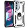 Mobigear Armor Ring Motorola Edge 30 Pro Hülle Hardcase Backcover Stoßfest mit Ringhalter - Silber