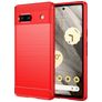Mobigear Brushed Slim Google Pixel 7a Hülle Flexibles TPU Backcover - Rot