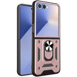 Mobigear Armor Ring Samsung Galaxy Z Flip 7 Hardcase Backcover Shockproof mit Ringhalter - Roségold