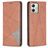 Mobigear Rhombus Slim Motorola Moto G54 Hülle Klapphülle - Braun