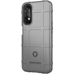 Mobigear Rugged Shield Realme 7 Hülle Flexibles TPU Backcover Stoßfest - Grau