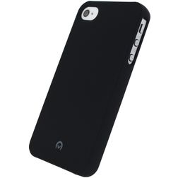 Mobilize Premium Coating iPhone 4 Silikon Hülle Backcover Stoßfest - Schwarz