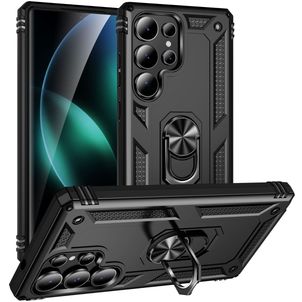 Mobigear Armor ring Samsung Galaxy S25 Ultra Hülle Hardcase Backcover Stoßfest mit Ringhalter - Schwarz