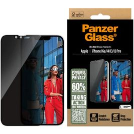 PanzerGlass Ultra-Wide Fit Privacy iPhone 13 Pro Gehärtetes Glas Displayschutz Privacy - Hüllenfreundlich - Schwarz