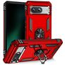 Mobigear Armor Ring Google Pixel 8a Hülle Hardcase Backcover Stoßfest mit Ringhalter - Rot