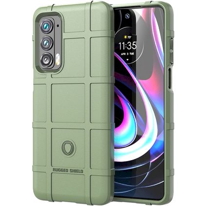 Mobigear Rugged Shield Motorola Edge (2021) Hülle Flexibles TPU Backcover Stoßfest - Grün