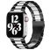 Mobigear Antwerp Edelstahl Apple Watch Armband Faltschließe - 42/41/40/38 mm - Schwarz / Weiß