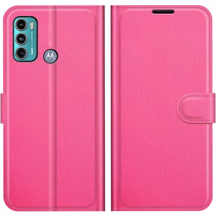 Mobigear Classic Motorola Moto G60 Hülle Klapphülle Geldbörse - Magenta