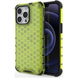 Mobigear Honeycomb iPhone 14 Pro Hülle Hardcase Backcover Stoßfest - Grün