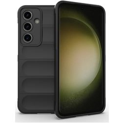 Mobigear Bumpy Samsung Galaxy S24 FE Hülle Flexibles TPU Backcover - Schwarz