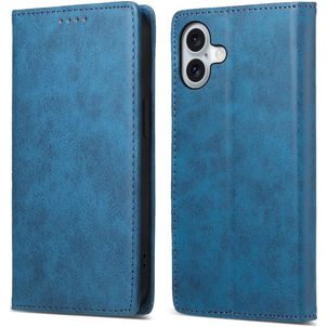 Mobigear Wallet iPhone 16 Plus Hülle Klapphülle Geldbörse - Blau