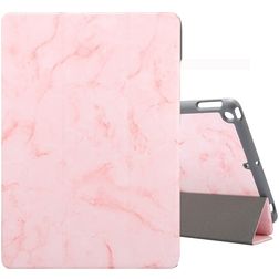 Mobigear Tri-Fold Marble iPad 7 (2019) Hülle Klapphülle + Stifthalter - Pink