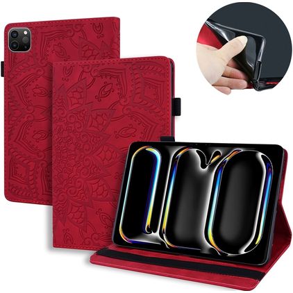 Mobigear Mandala iPad Pro 13 Zoll (2025) Hülle Klapphülle - Rot